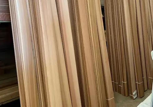 wood leaning against wall