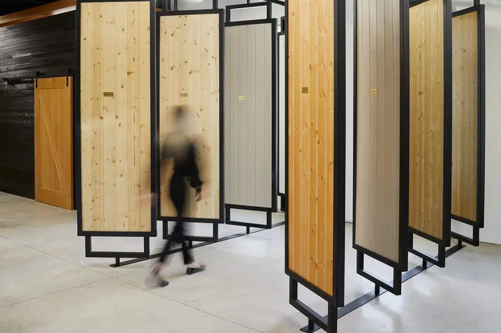 Person walking through showroom