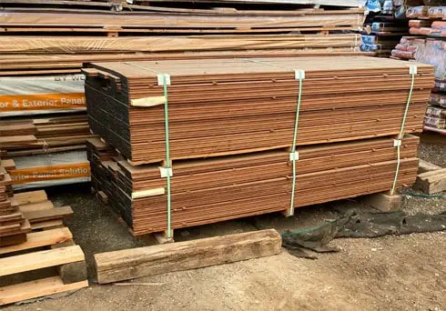 decking products on skid