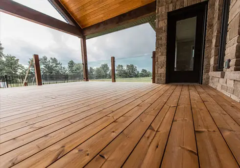 Deck with thermal wood