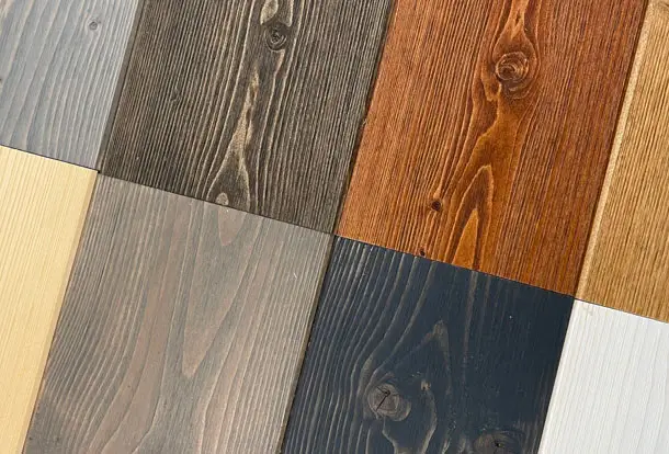 wood with various stains